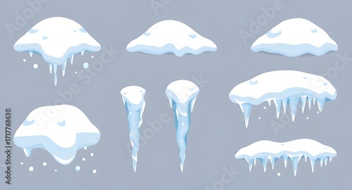 isolated icicles vector, dripping icicles shapes, cold ice stylized set, winter weather icicles, ice hanging border, frozen cartoon icicles, vector snow drip, frosty points illustration, seasonal free