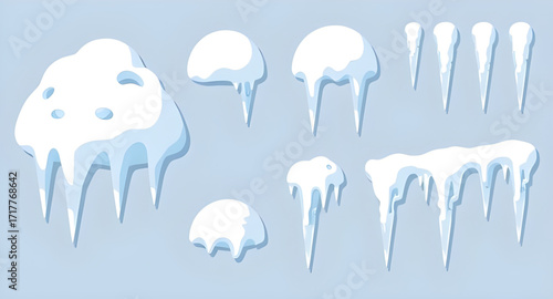 isolated icicles vector, dripping icicles shapes, cold ice stylized set, winter weather icicles, ice hanging border, frozen cartoon icicles, vector snow drip, frosty points illustration, seasonal free