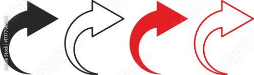 Curved arrow set. Curvy arrows collection. Curve arrow icons collection