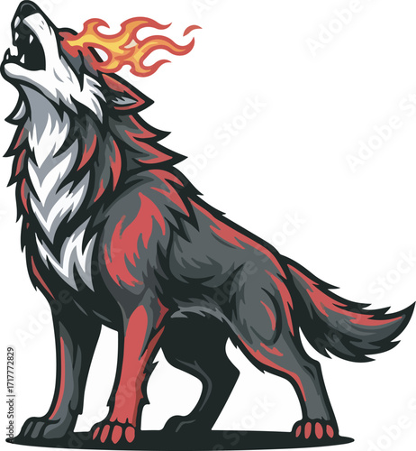 Vector wolf mascot illustration set