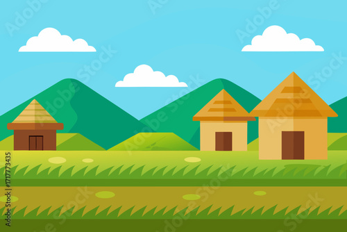 house on the hill vector