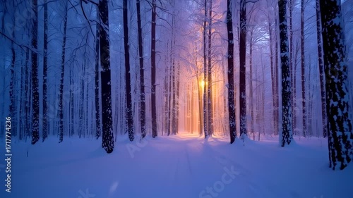 Winter wonderland forest path