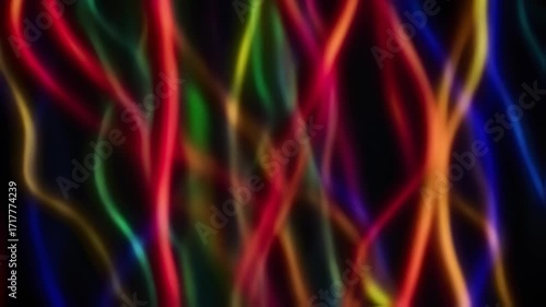 Abstract rainbow lines on dark background