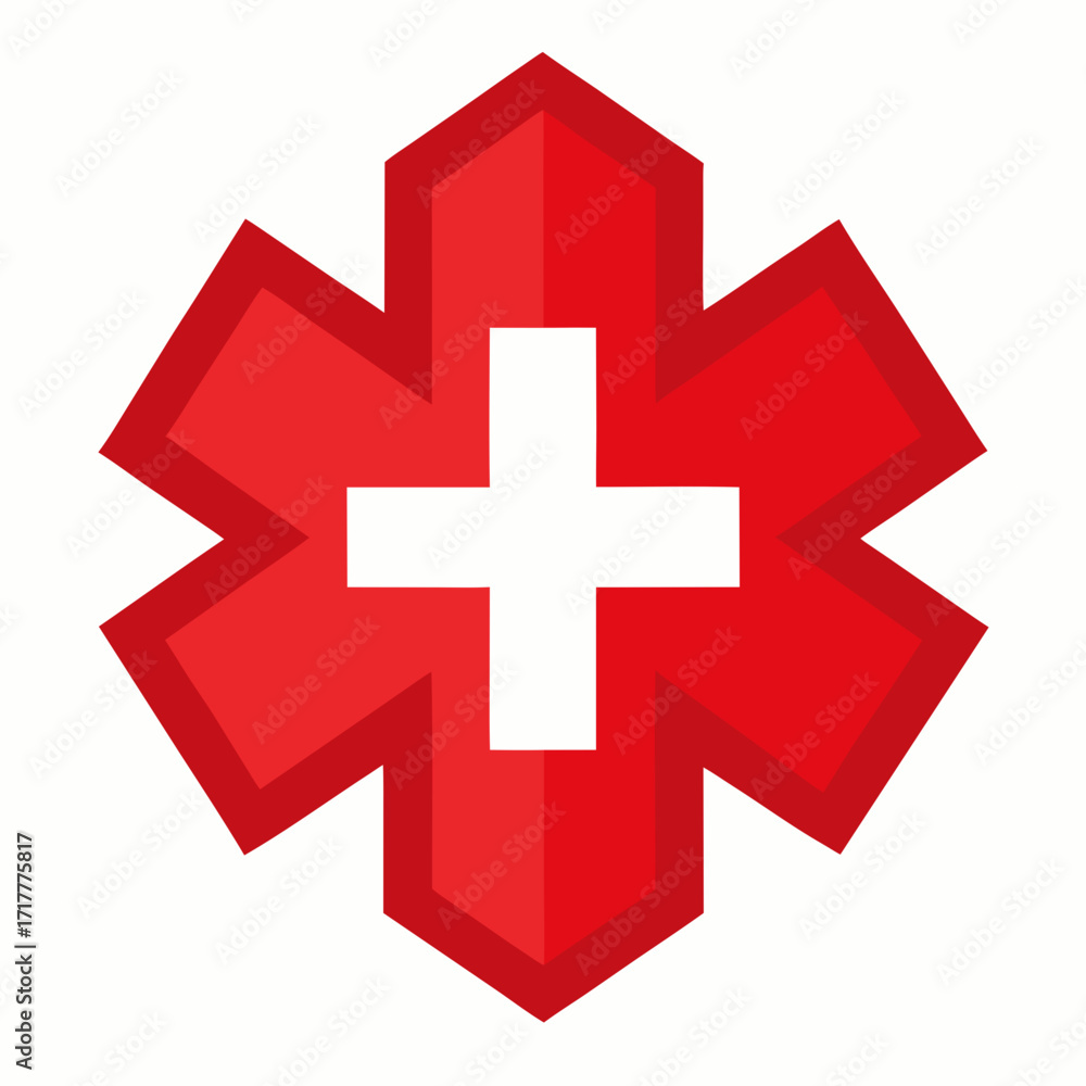 Obraz premium red cross on white