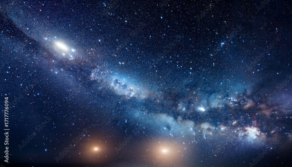 Fototapeta premium Dark Starry Night Sky With Glowing Stars And Cosmic Dust Galaxy Background Star Field Deep Space Astronomy Texture