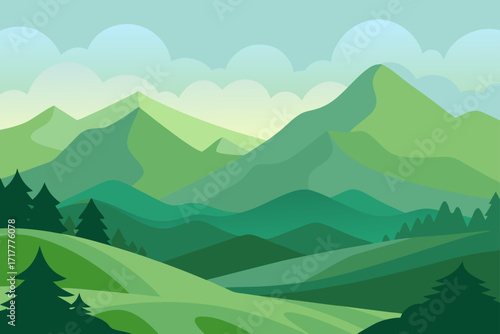 landscape with mountains