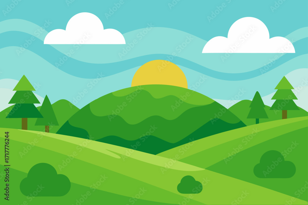 Obraz premium landscape with mountains and clouds