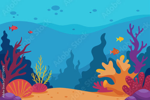 coral reef with fishes