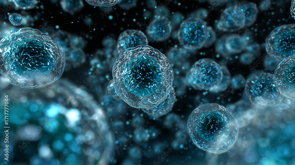 custom made wallpaper toronto digitalGlowing molecular structures of fat cells against a cosmic background, representing dietary impact.
