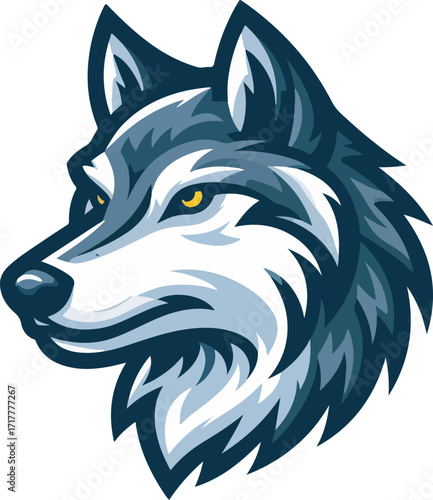 Vector wolf mascot illustration set