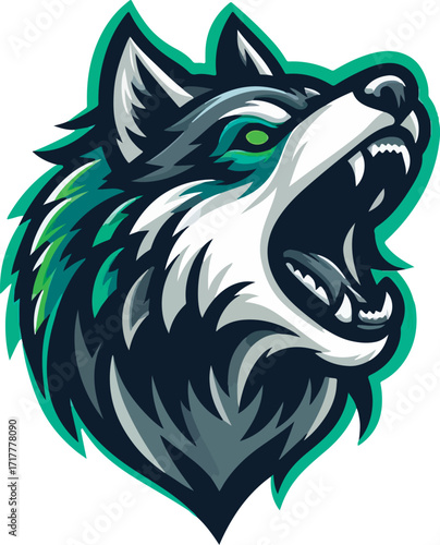 Vector wolf mascot illustration set