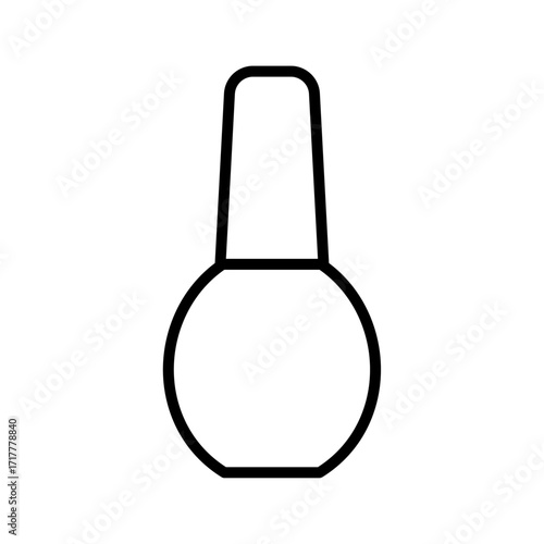 
An illustration of a black icon of beauty salon attributes and manicure and pedicure products on a white background