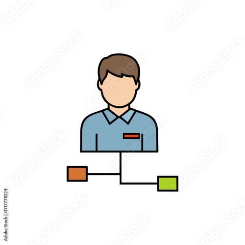 Admin Network administrator icon logo flat vector design