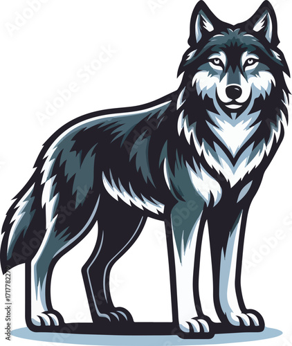 Vector wolf mascot illustration set