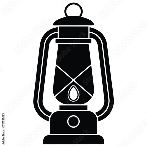 portable camping led lantern vector icon