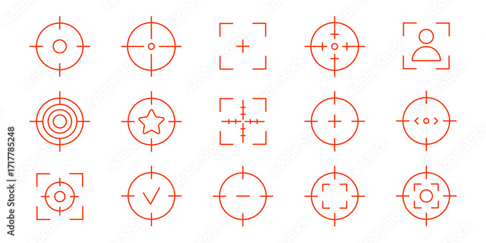 Φωτογραφία Set of target and crosshair icons in a clean, minimalist line style