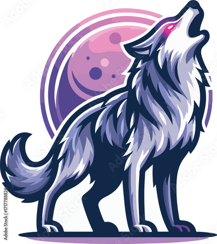 Vector wolf mascot illustration set