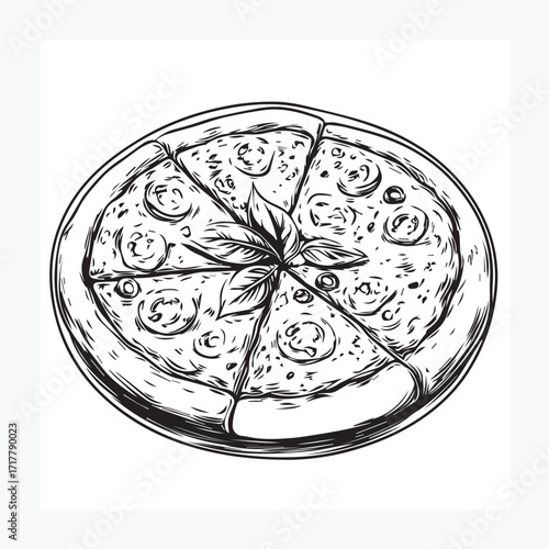pizza on a white background