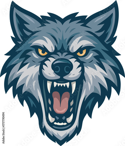 Vector wolf mascot illustration set
