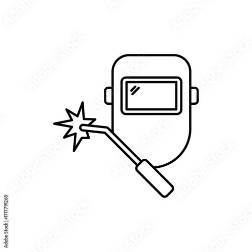 Icon a Welding Mask, isolated against a clean background.