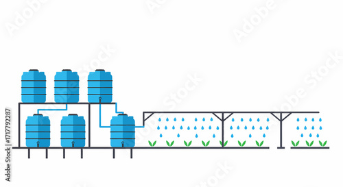 Water Harvesting and Irrigation System Diagram