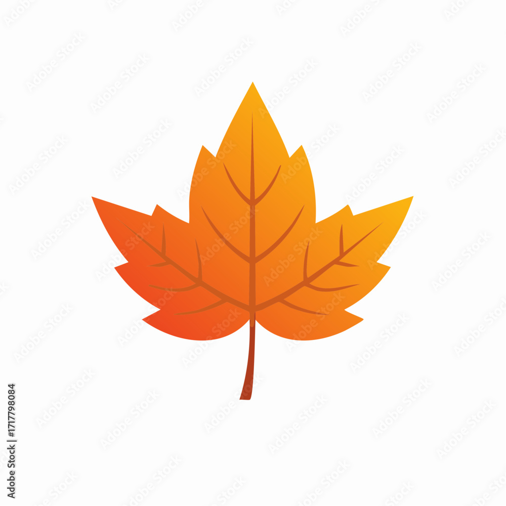 Fototapeta premium Decorative Fall Leaf Vector Illustration
