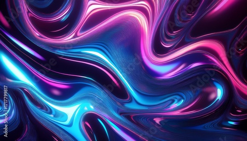 Smooth Liquid Surface With Neon Colors Captivating Abstract Background