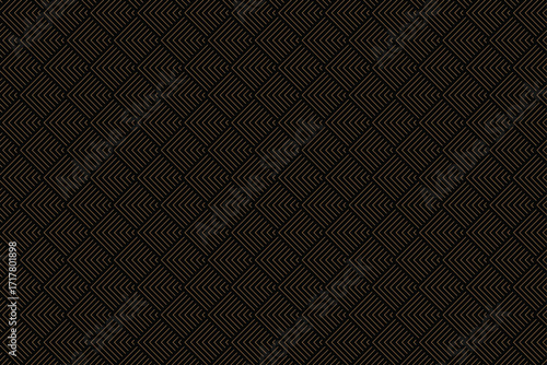 Pattern seamless abstract background with thin line geometric wave shape | Modern seamless ornamental vector patterns and swatches | Night black geometric oriental backgrounds