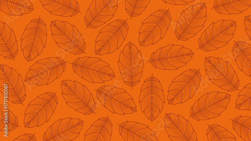 seamless leaves pattern with many sharp edges. Vector line art of leave with simple lines also with love shape pr wallpaper, poster, background and various purpose.