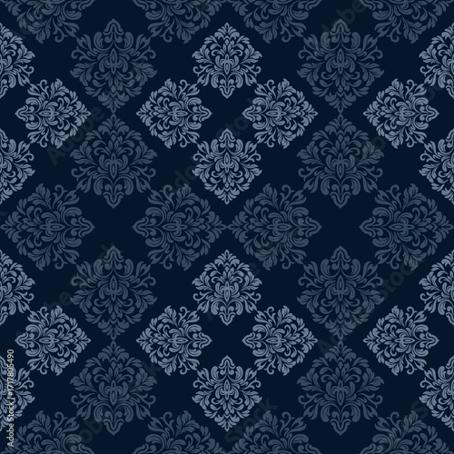 An Elegant blue floral pattern, perfectly designed with seamless style and beauty