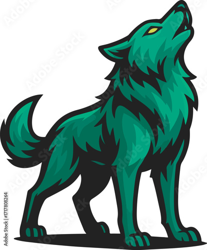 Vector wolf mascot illustration set