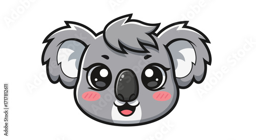 Cute koala head cartoon illustration.