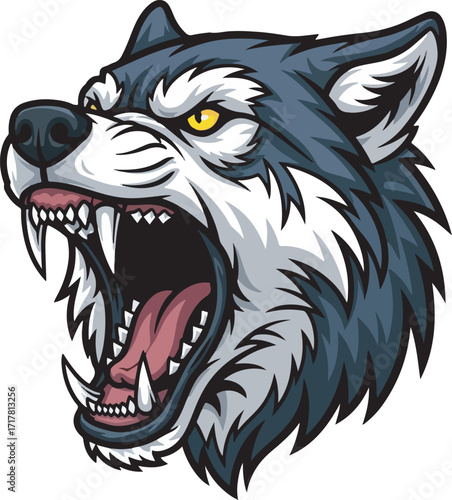 Vector wolf mascot illustration set