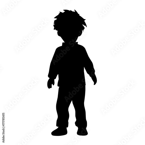children standing silhouette vector