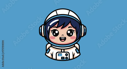 Cute cartoon astronaut girl focused on space exploration adorable character design adorable space explorer adorable character.