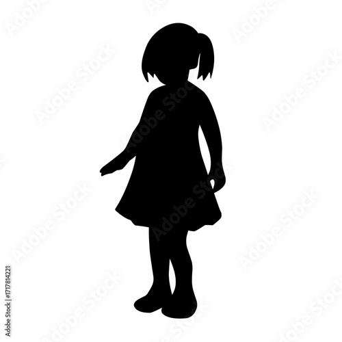 children standing silhouette vector