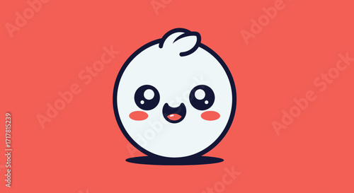 Adorable Cartoon Dumpling Character Illustration.