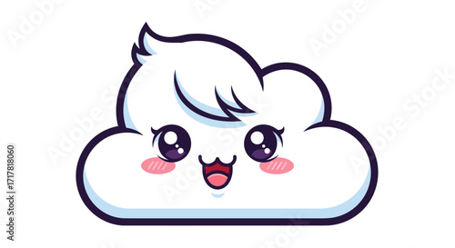 Cute Cartoon Cloud Character Design.