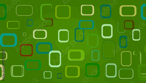 Green Background with Rounded Squares Pattern.
