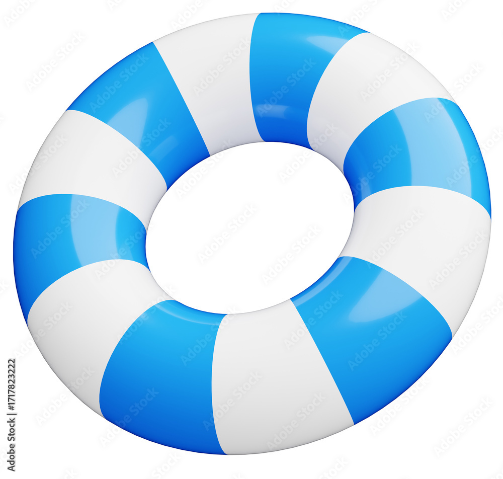 Obraz premium 3D_浮き輪_青