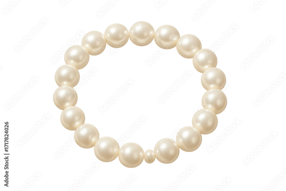 Obraz premium Elegant pearl bracelet isolated on transparent background, jewelry fashion item