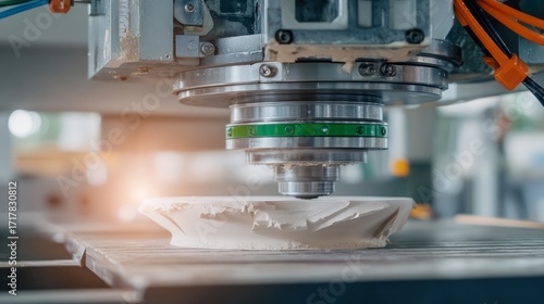 Precision CNC Machine Cutting Clay in Modern Industrial Workshop