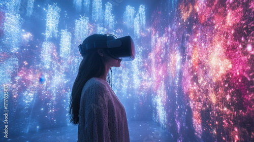 Immersive Virtual Reality Experience with Colorful Digital Art