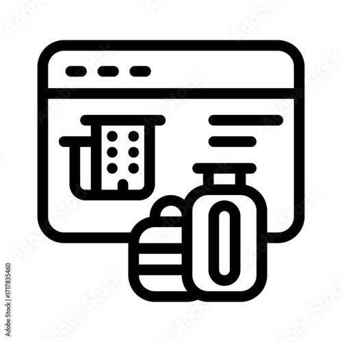 icon online booking with style outline