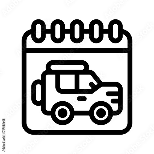 icon calendar with style outline
