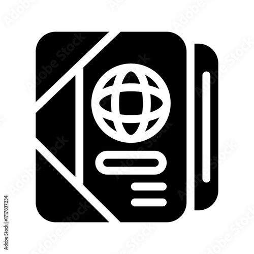 icon passport with style glyph