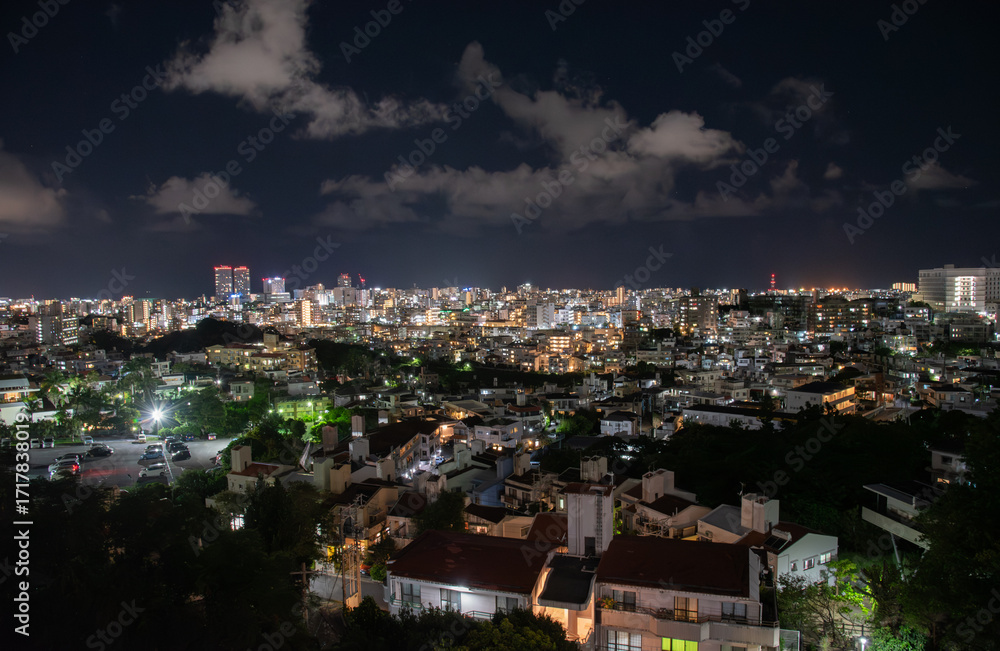 Obraz premium 高台から望む沖縄県那覇市の夜景