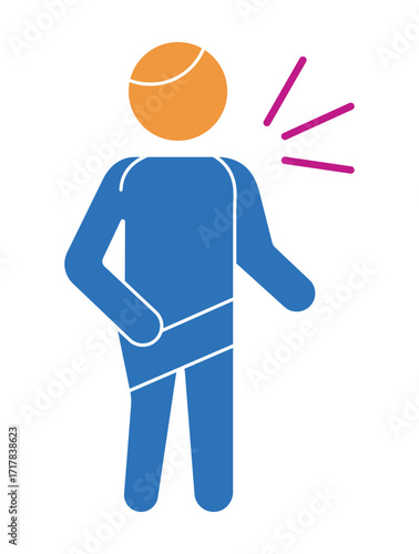 Person speaking or shouting icon. A modern flat design character for communication, announcement, or public speaking concepts.