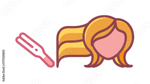 Illustration of a woman with blonde hair and a pregnancy test, depicting fertility and family planning