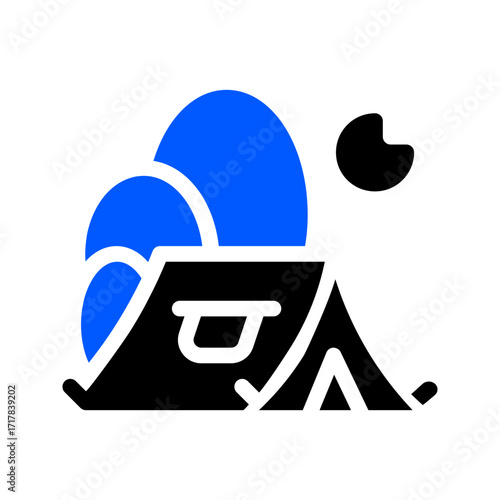 icon tent with style two tone color